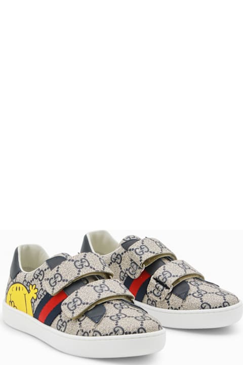 Gucci Beige And Blue Ace Sneakers