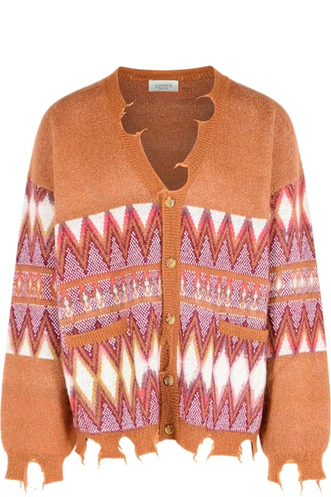 Laneus for Kids Laneus Multi Wool Blend Cardigan