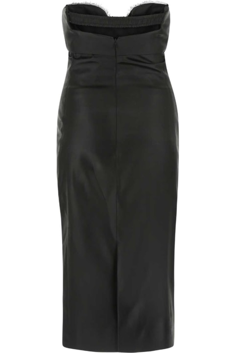Saint Laurent Clothing for Women Saint Laurent Black Satin Dress