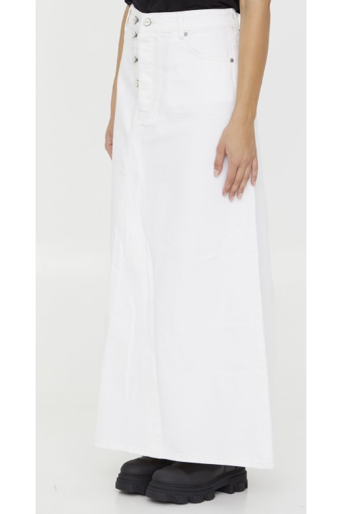 Fashion for Women Ganni White Denim Maxi Skirt