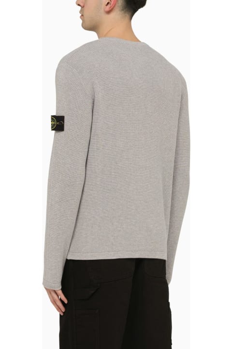 Grey Crew-neck Pullover With Logo
