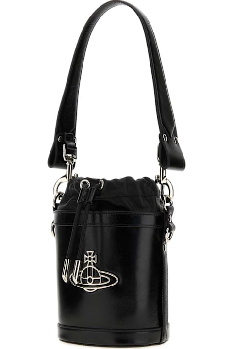 Homeware Vivienne Westwood Black Nappa Leather Small Kitty Bucket Bag