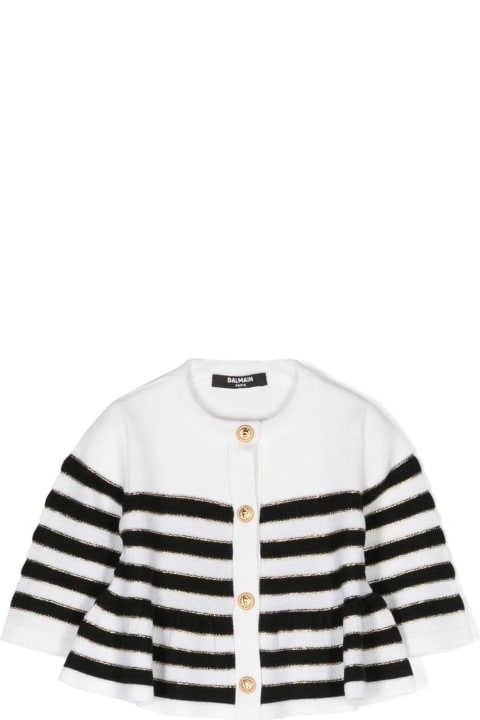 Sweaters & Sweatshirts for Baby Boys Balmain White Wool Cardigan