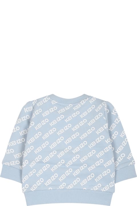 Topwear for Baby Girls Kenzo Kids Light Blue Sweatshirt For Baby Boy With Logo