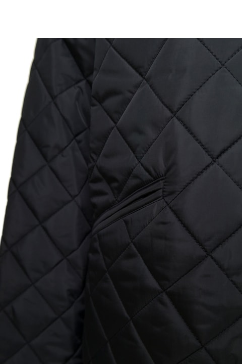 Clothing for Women Totême Black Quilted Jacket With Round Neckline In Recycled Fabric Woman
