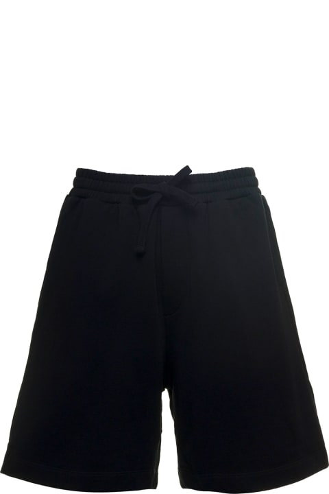 Black Organic Cotton Bermuda Shorts With Logo
