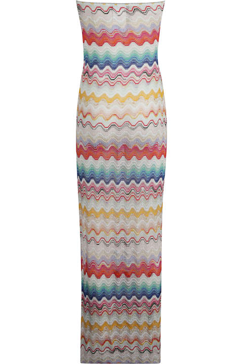 Missoni for Women Missoni Side Slit Stripe Patterned Long Dress