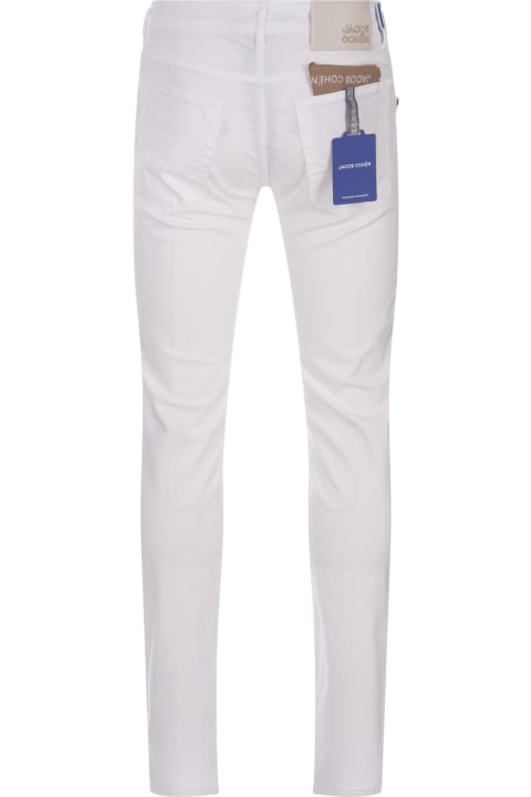 Pants for Men Jacob Cohen White Nick Slim Trousers