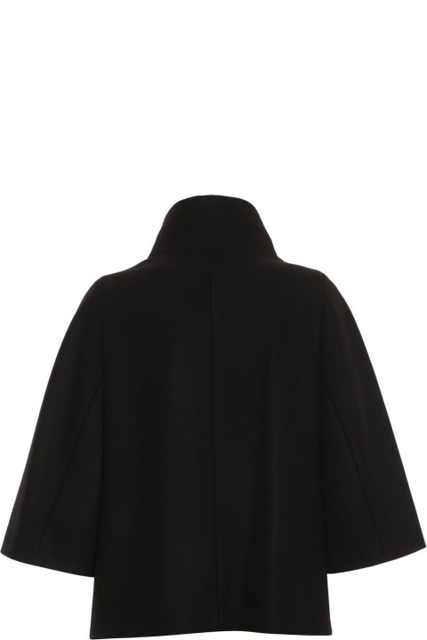 Fay for Women Fay Black Wool Blend Fabric Cape
