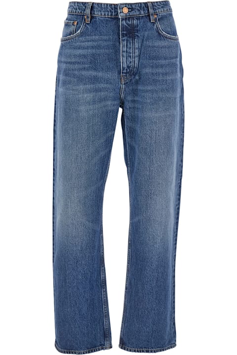 Homeware Won Hundred Blue Jeans With Belt Loops In Denim Man