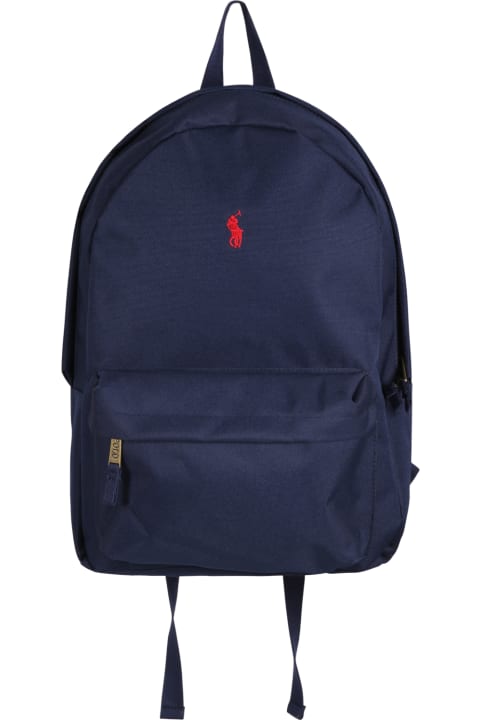 ボーイズ Ralph Laurenのアクセサリー＆ギフト Ralph Lauren Blue Backpack For Boy With Iconic Pony Logo