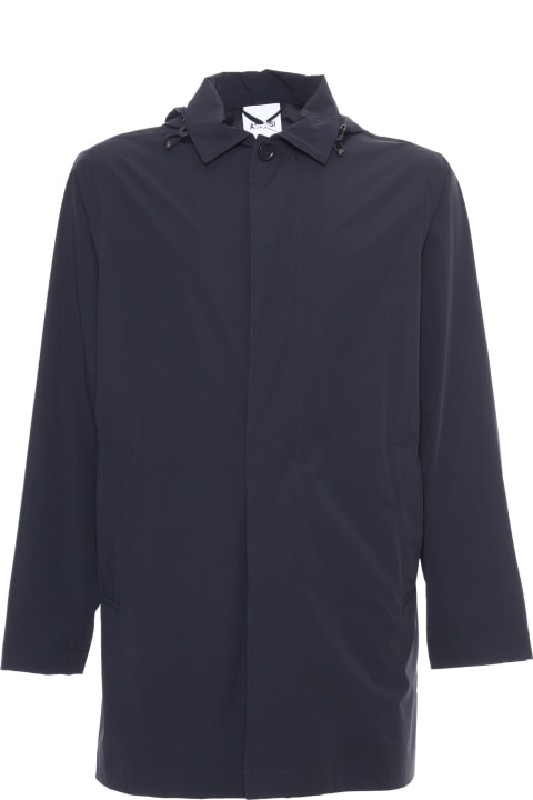 Aspesi Coats & Jackets for Men Aspesi Blue Raincoat