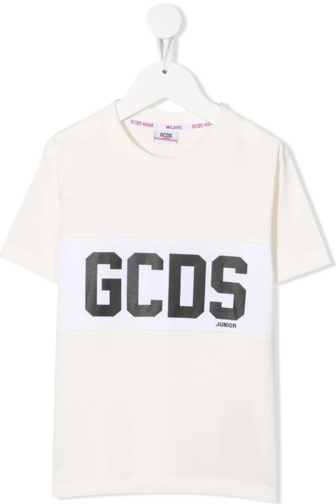 GCDS Mini for Kids GCDS Mini Kids White T-shirt With Gcds Logo Band