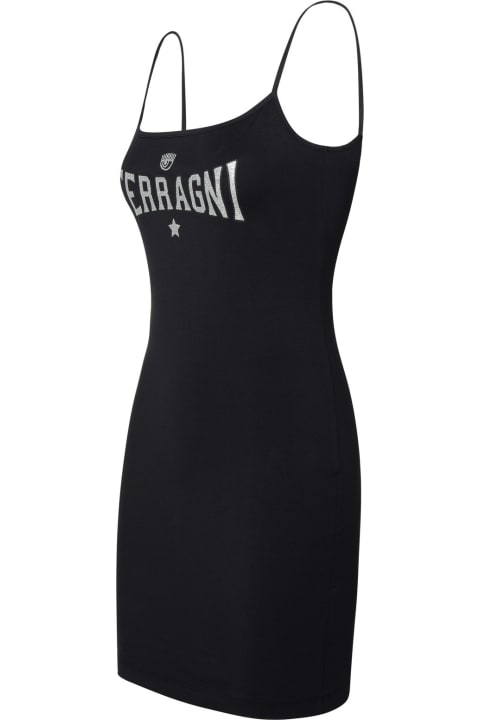 Chiara Ferragni for Women Chiara Ferragni Black Cotton Blend Dress