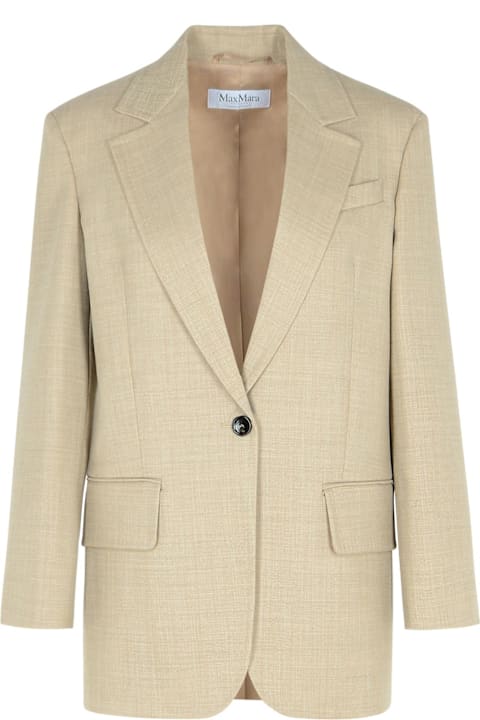 Coats & Jackets for Women Max Mara 'rosi' Beige Virgin Wool Blazer