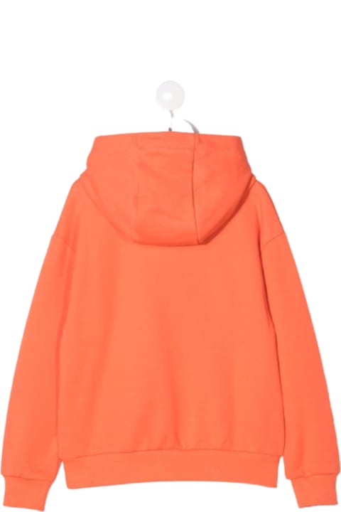 Kenzo Kids Boy's Orange Cotton Hoodie With Logo Print