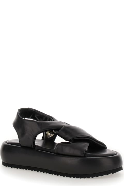 Pollini Shoes for Women Pollini Black Draped Sandals In Leather Woman