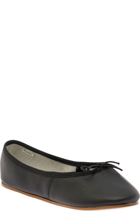 Shoes for Women Repetto 'sofia' Black Ballet Flats With Ribbon In Leather Woman