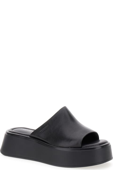 ウィメンズ Vagabondのシューズ Vagabond 'courtney' Black Sandals With Chunky Platform In Leather Woman