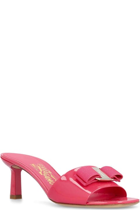 Ferragamo Flat Shoes for Women Ferragamo Viva Bow Slip-on Mules