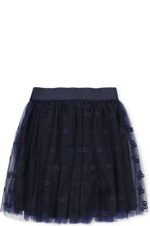 Dolce & Gabbana Bottoms for Girls Dolce & Gabbana Tulle Skirt With Monogram