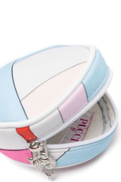 Pucci Accessories & Gifts for Baby Girls Pucci Round Bag With Light Blue/multicolour Iride Print