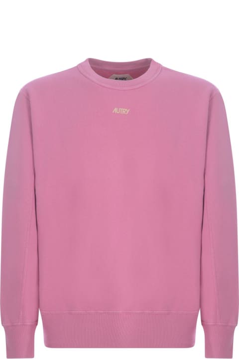 Fashion for Men Autry Logo-flocked Crewneck Sweatshirt