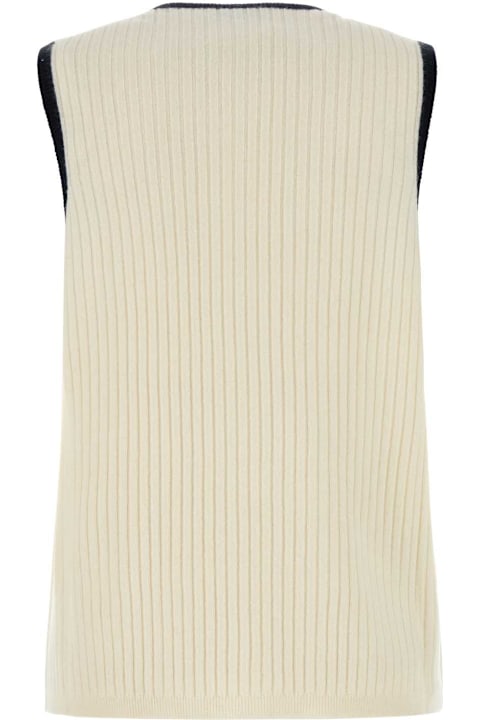 Miu Miu Coats & Jackets for Women Miu Miu Ivory Cashmere Vest
