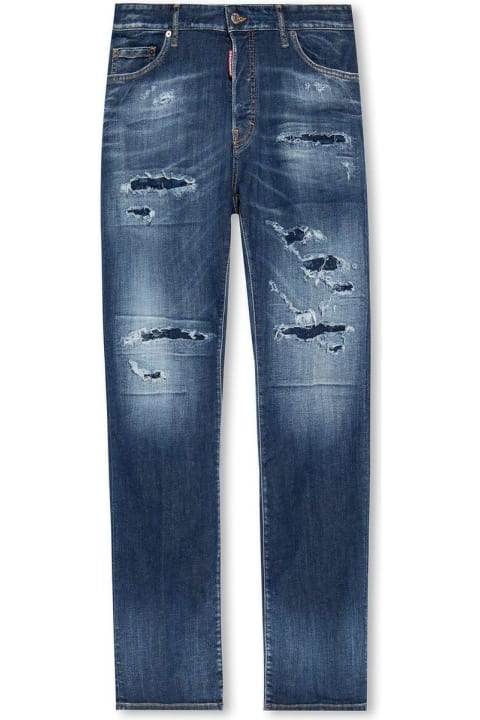 Dsquared2 for Men Dsquared2 Mid-rise Straight-leg Distressed Jeans