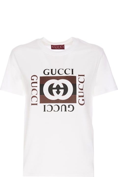 آخر صيحات الموضة من السيدات Gucci Printed Cotton Jersey T-shirt