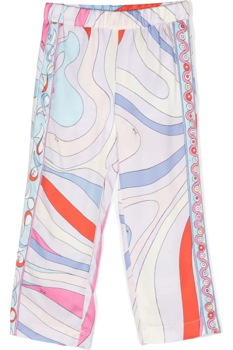 Fashion for Women Pucci Trousers With Light Blue/multicolour Iride Print