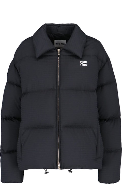 Miu Miu for Women Miu Miu Logo Print Down Jacket