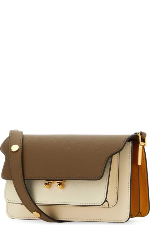 Fashion for Women Marni Two-tone Leather Mini Trunk Soft Shoulder Bag