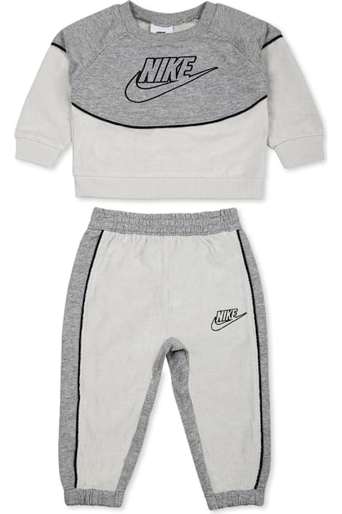 Nike for Kids Nike Grey Suit For Baby Boy With Logo