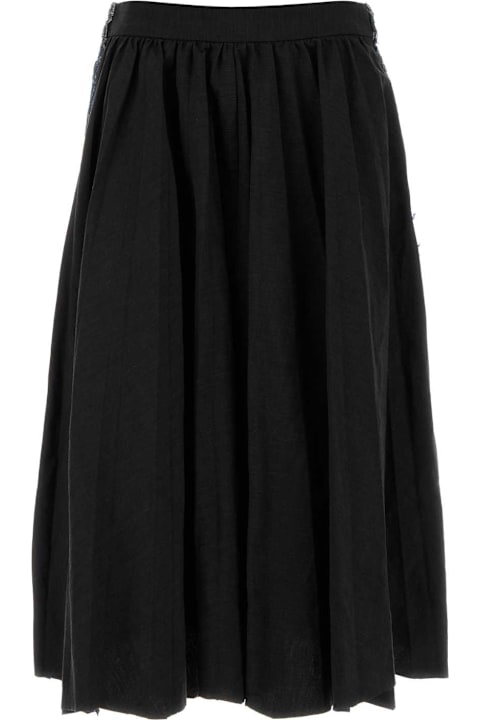 أدوات منزلية Balenciaga Two-tone Twill And Denim Skirt
