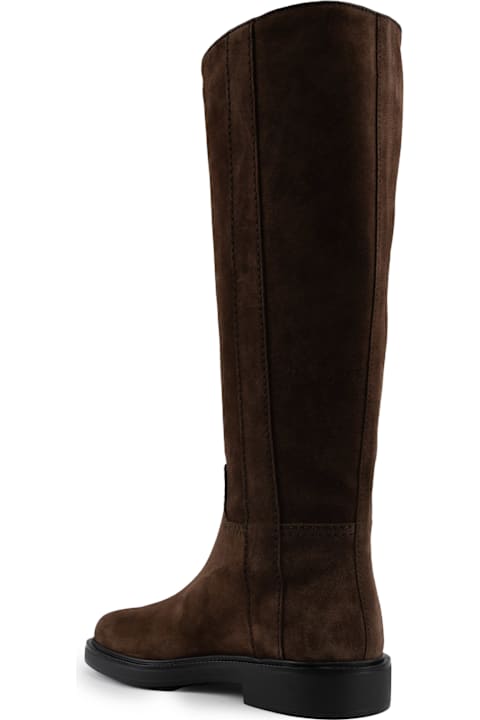 Tod's Boots for Women Tod's Suede Boot And Metal Logo