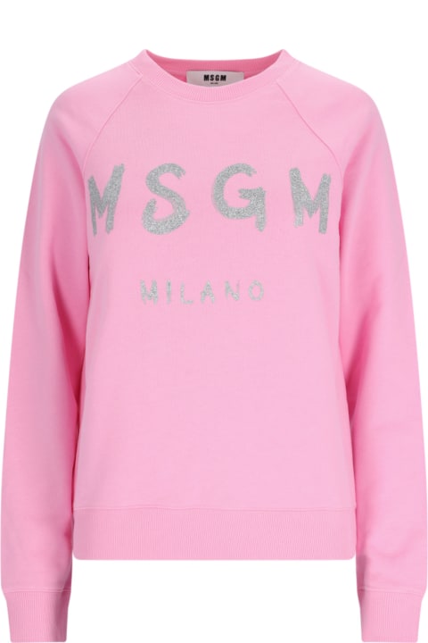 Fleeces & Tracksuits for Women MSGM Logo Crewneck Sweatshirt