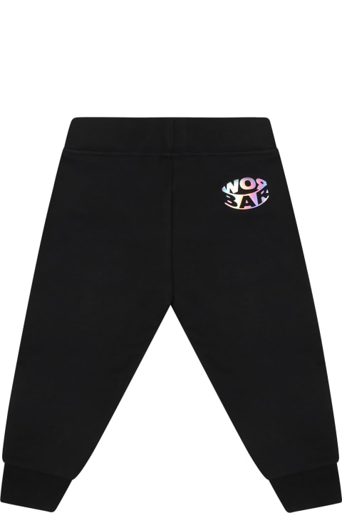 Bottoms for Baby Girls Barrow Black Trousers For Baby Boy With Logo