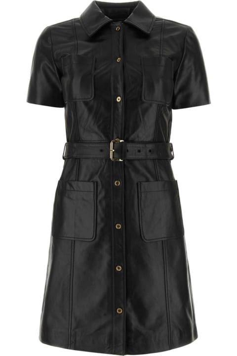 ウィメンズ新着アイテム Michael Kors Black Leather Mini Dress