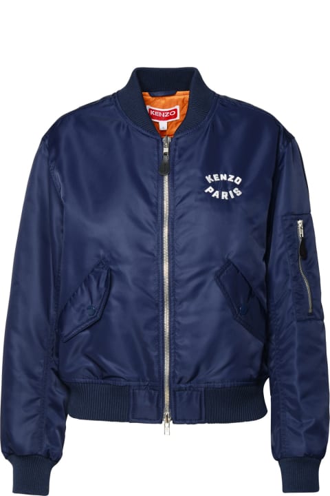 Kenzo Coats & Jackets for Women Kenzo 'lucky Tiger' Navy Polyamide Bomber Jacket