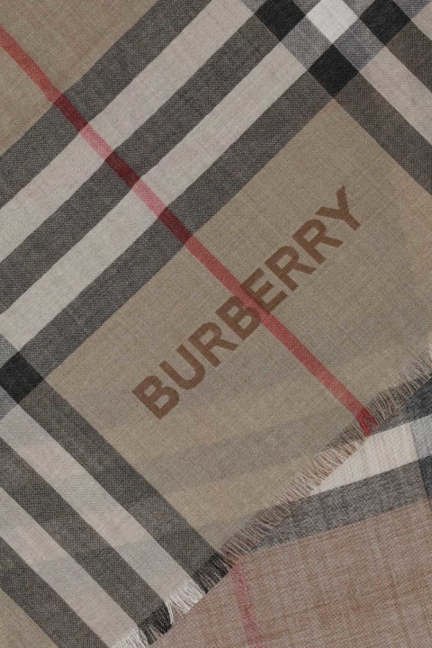 メンズ Burberryのアクセサリー Burberry Embroidered Wool Blend Scarf