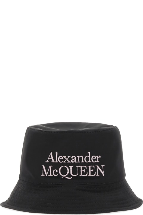 Hats for Men Alexander McQueen Reversible Logo Embroidered Bucket Hat