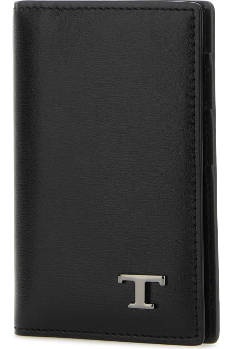 メンズ Tod'sの財布 Tod's Black Leather Card Holder