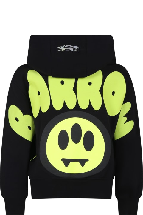 ガールズ Barrowのニットウェア＆スウェットシャツ Barrow Black Sweatshirt For Kids With Logo And Iconic Smiley Face