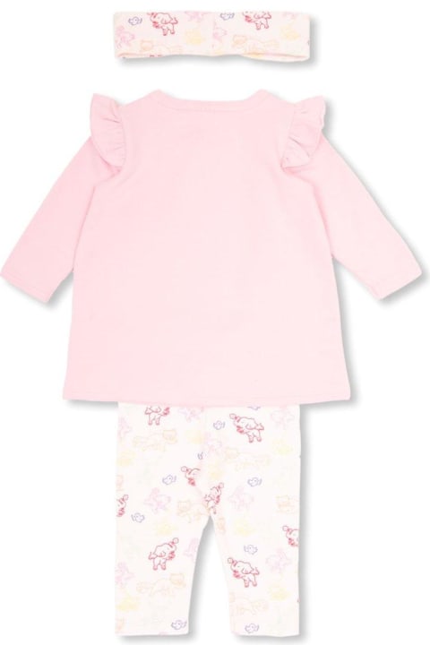 Fashion for Baby Girls Kenzo Logo Embroidered Three-piece Set
