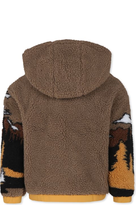 Homeware Timberland Green Faux Fur Coat For Boy With Landscape