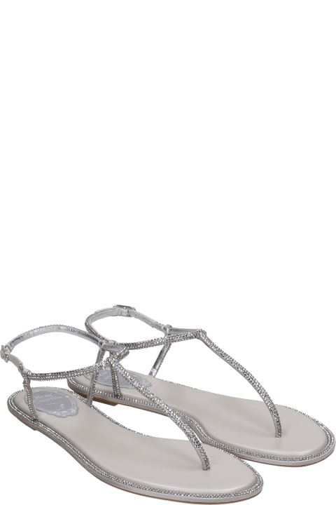 Diana Flats In Silver Leather