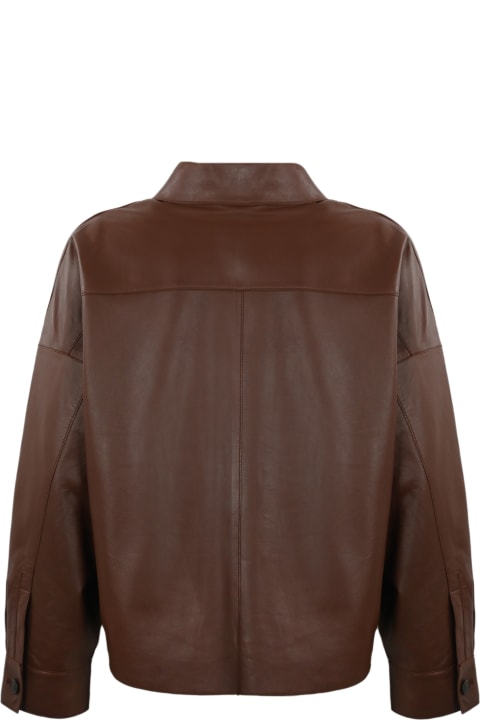 Weekend Max Mara for Women Weekend Max Mara "vortice" Single-breasted Leather Jacket