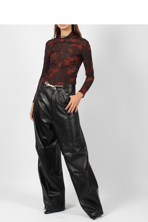 DARKPARK Pants & Shorts for Women DARKPARK Daisy Plonge Nappa Leather Military Trousers