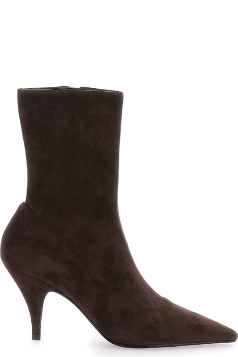 Jeffrey Campbell لـ Men Jeffrey Campbell Brown Ankle Boots With Pointed Toe In Leather Woman